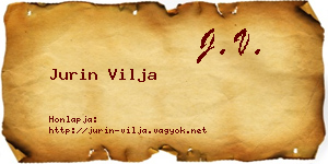 Jurin Vilja névjegykártya